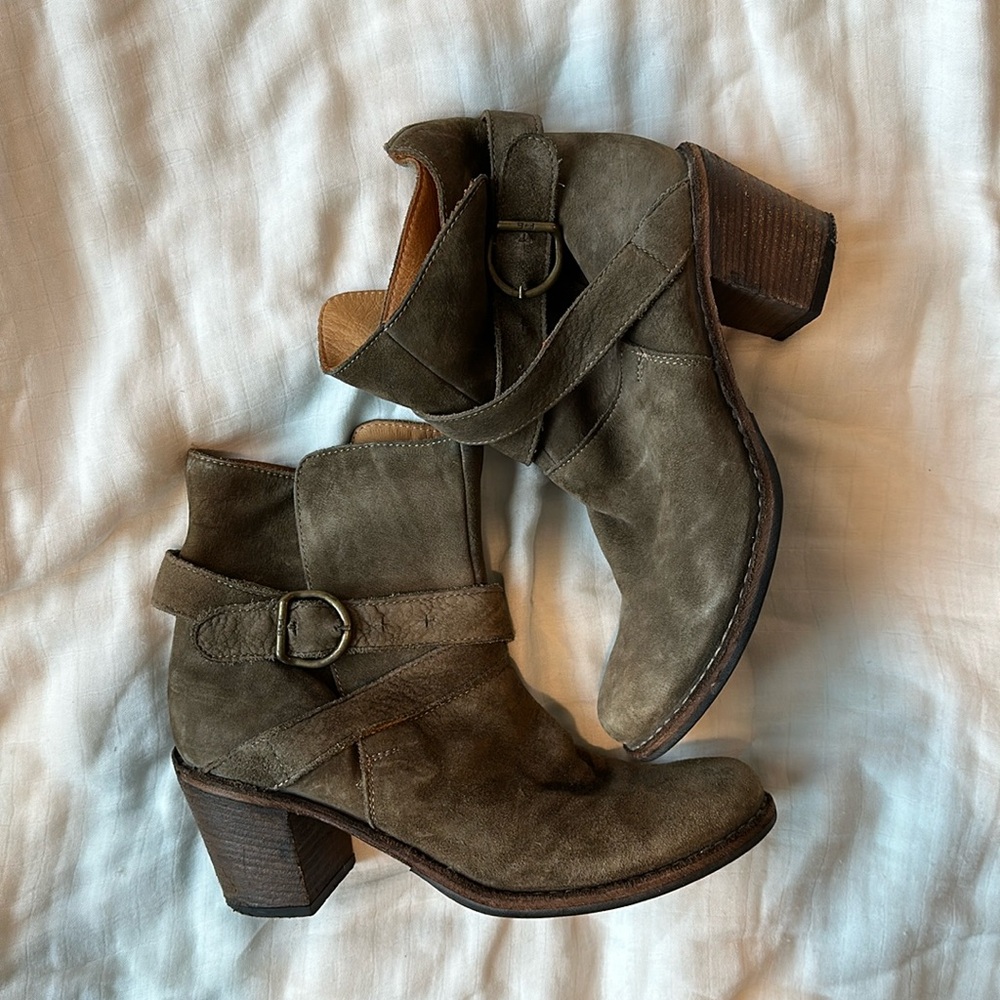 Fiorentini + Baker suede leather moto boots